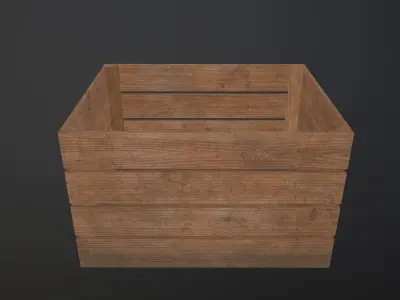 Wooden box Low-poly 3D model get
