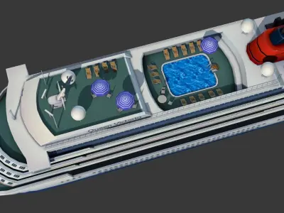Cruise Liner - low poly Low-poly 3D model