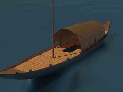 Old Heritage Indian Boat Free low-poly 3D model