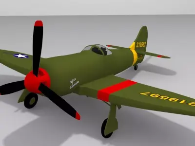 P-63 Kingcobra Low-poly 3D model