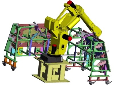 Automated sealing machine for automotive windshields 3D model