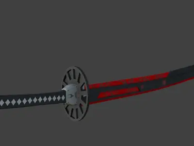 SciFi Samurai Sword 5 - Flame Blade Low-poly 3D model