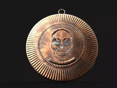 skull pendant 3D print model Low-poly 3D model