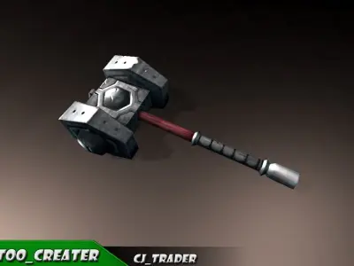 Strong Mace Fantasy Low-Poly 3D Model Low-poly 3D model