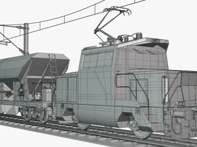 Cargo train 3D model purchase