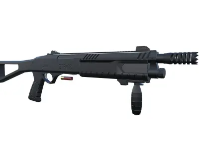 SHOTGUN STF 12  Low-poly 3D model