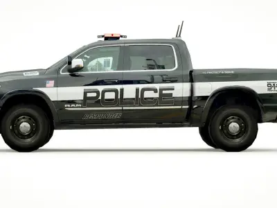Police Dodge Ram 1500 2023 Low-poly 3D model