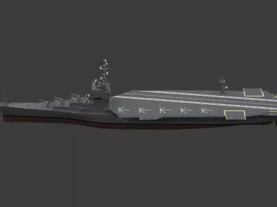 American Fictional Battlecarrier Low-poly 3D model