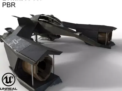 Spaceship Airplane 3 Low-poly 3D model