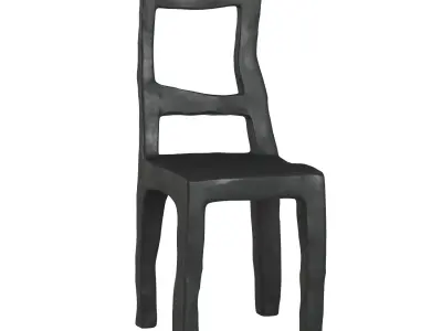 Modern Sculptural Metal Chair - Artistic Industrial Design 3D model purchase