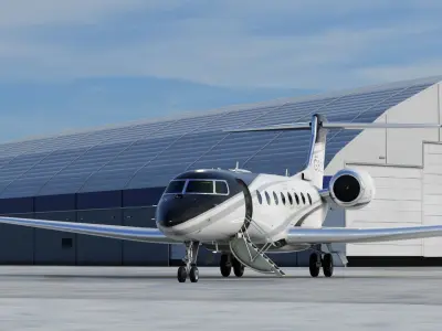 Gulfstream G800 Large Business Jet Rigged 3D model