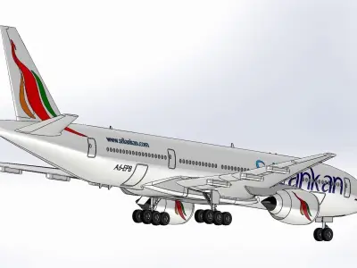 Boeing 777-300ER with Sri Lankan air lines Design Solidworks 3D model
