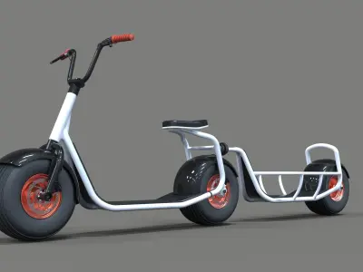 Scrooser with one wheeled trailer concept 3D model