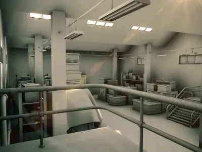 Warehouse interior 3D model buy