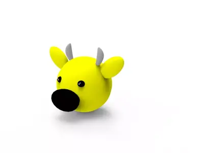 Head Cow Cartoon Cute Free low-poly 3D model