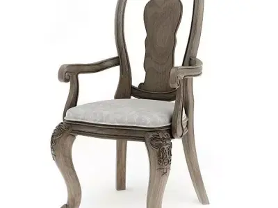 Antique Wooden Chair 3D model