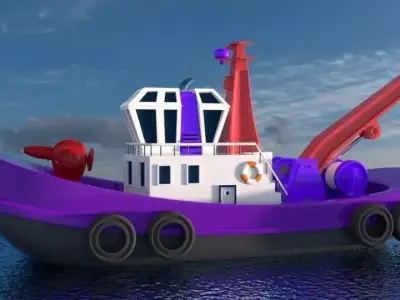 Tug Boat Seacraft 3D model