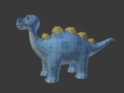 Cartoon Dinosaur Low-poly 3D model