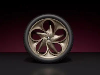 C5AR wheel Low-poly 3D model