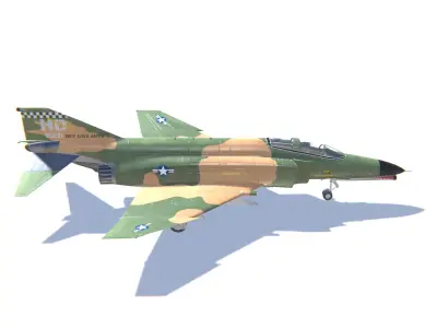 F-4 Phantom II Jet Fighter Aircraft Low-poly 3D model