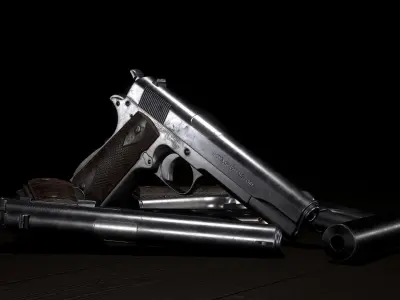 Colt 1911 Low-poly 3D model 2