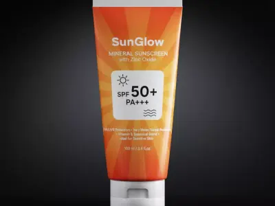 Cosmetic Tube Packaging - Skincare Lotion Cream Low-poly 3D model