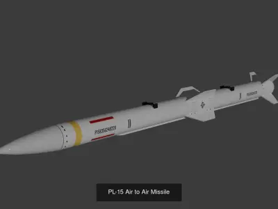 Low Poly 3x Modern Chinese Missiles 3D Model Collection