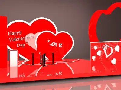 Happy valentine day stall 3D model