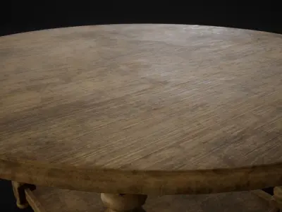 Wooden Coffee Table Low-poly 3D model