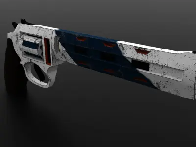 Revolver gun 3D model 2