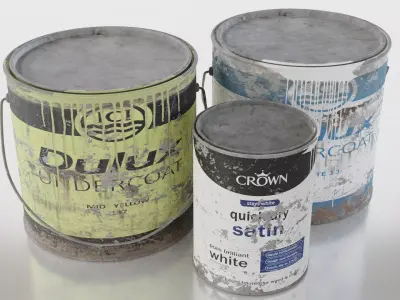 Old Paint Tins - Low-poly PRB  Low-poly 3D model