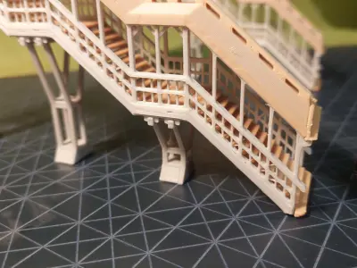 Modular covered footbridge 1-87 FDM 3D print model