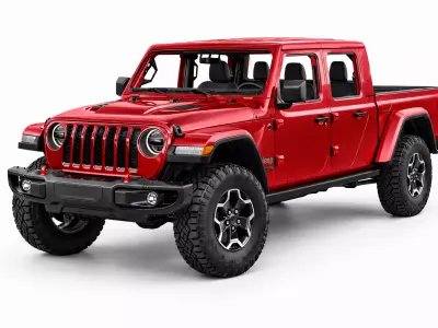 Jeep Gladiator 2024 Low Poly Off Road Pickup Truck Model Low-poly 3D model