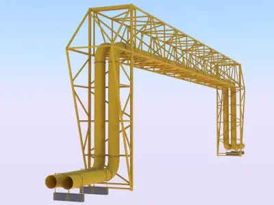 Pipeline bridge 3D model