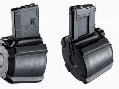 AR 15 Magazine Magpul PMAG 60 rounds Low-poly 3D model