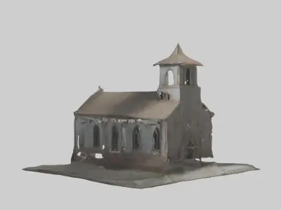 Abandoned church model Low-poly 3D model