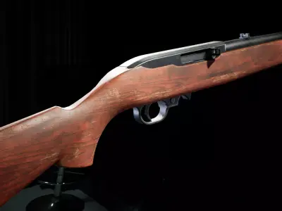 PBR - Ruger 10 22 Carbine Rifle - Game-Ready 3D Asset Low-poly 3D model
