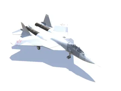 SU-57 Felon Jet Fighter Aircraft Low-poly 3D model
