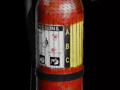 Fire Extinguisher Low-poly 3D model get