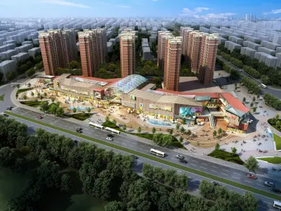 3Dmax fashion city commercial square building 97 3D model