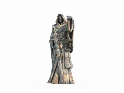 Ancient figure lantern statue 3D model