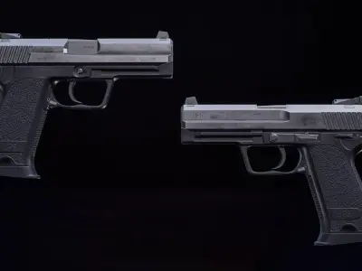 USP 45 Pistol Low-poly 3D model