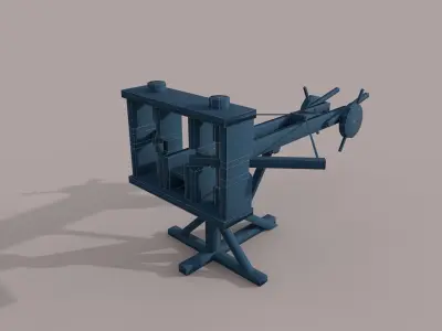 Low poly Stylized Ballista Low-poly 3D model