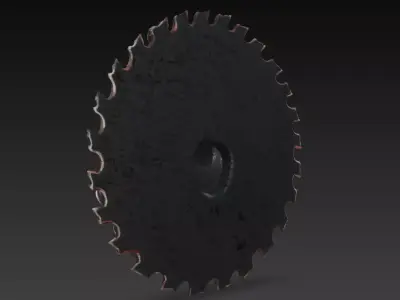 Flaming Knight Saw Blade Armor Warrior Medallion 3D Model 3D print model