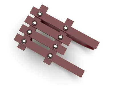 Wooden Sled 3D model