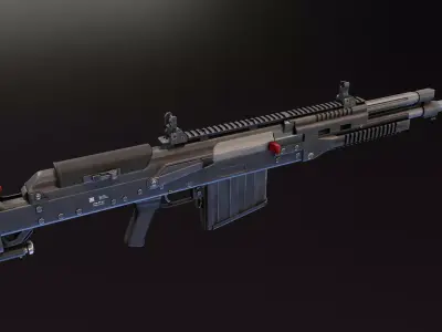 AK-50 anti-materiel rifle Low-poly 3D model