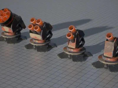 Turret Splash Low-poly 3D model