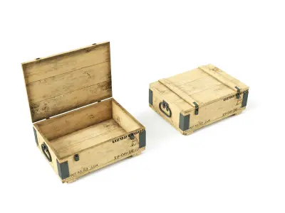 Military Box Low-poly 3D model purchase