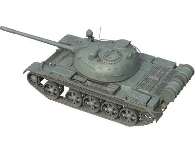 T 55 Main Battle Tank Low-poly 3D model