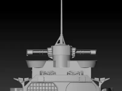 Tirpitz aft superstructure and hanger for 3d print 3D print model